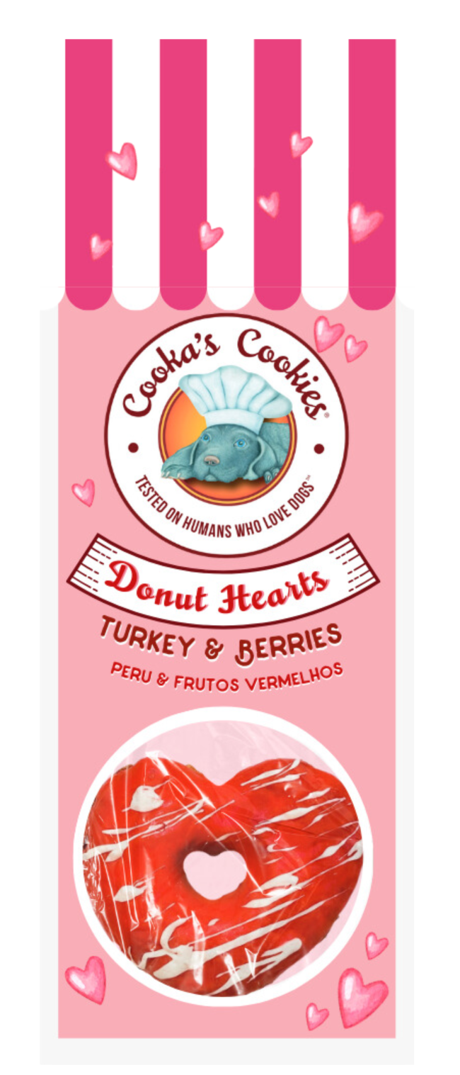 Heart-shaped donut biscuits for dogs
