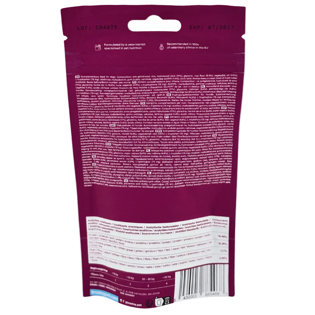 Anti-stress food supplement for dogs