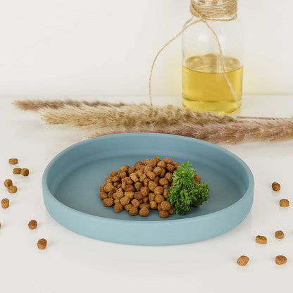 Flat silicone bowl