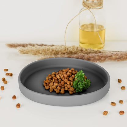 Flat silicone bowl